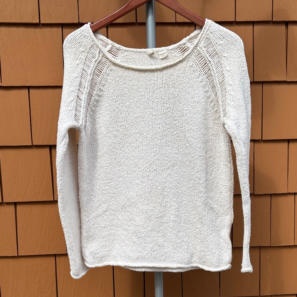 ANTHROPOLOGIE | MOTH Cream Heritage Preppy Rollneck Cotton Sweater | Size S